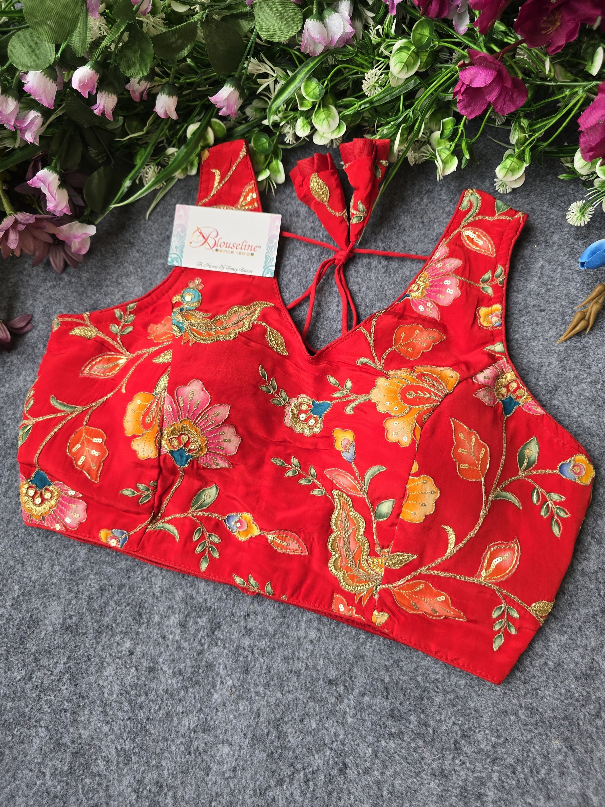 Standard Sleeve Viscose Crepe Pojisan Embroidered Blouse - BlouseLine - BlouseLine