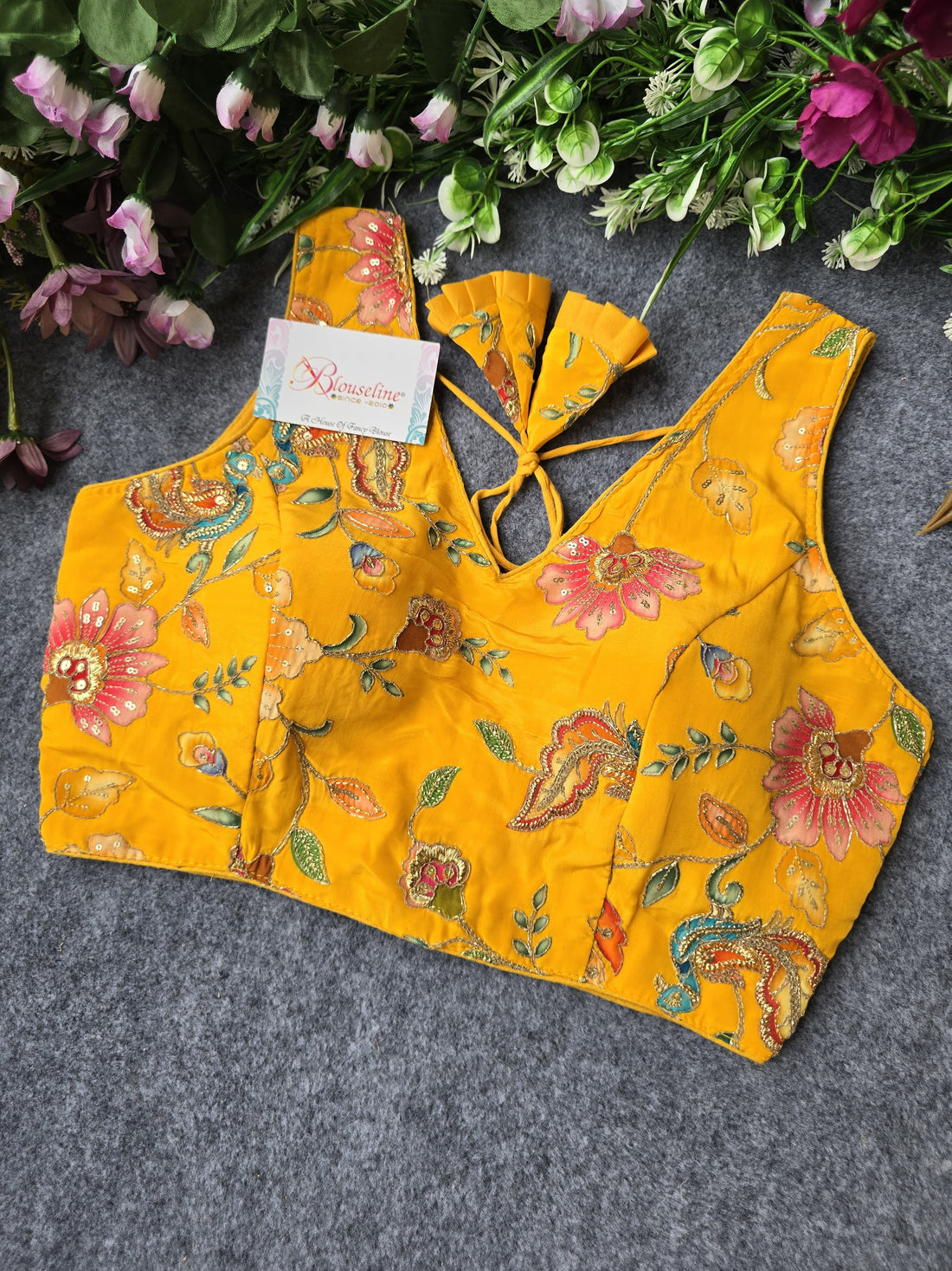 Standard Sleeve Viscose Crepe Pojisan Embroidered Blouse - BlouseLine - BlouseLine