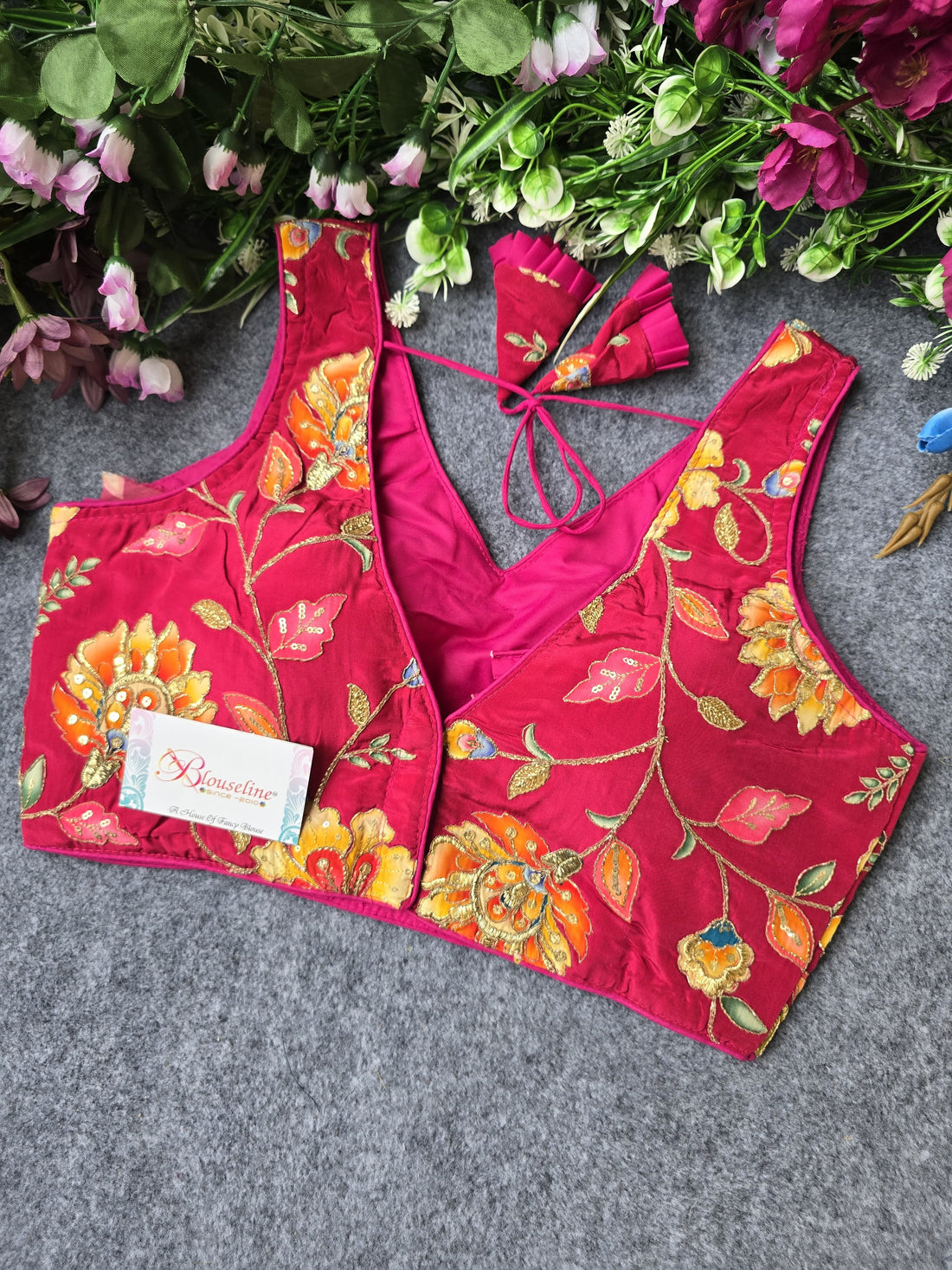 Standard Sleeve Viscose Crepe Pojisan Embroidered Blouse - BlouseLine - BlouseLine