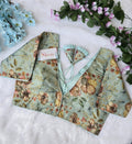 Premium Organza Pojisan Print Embroidered Blouse – Half Sleeves - BlouseLine