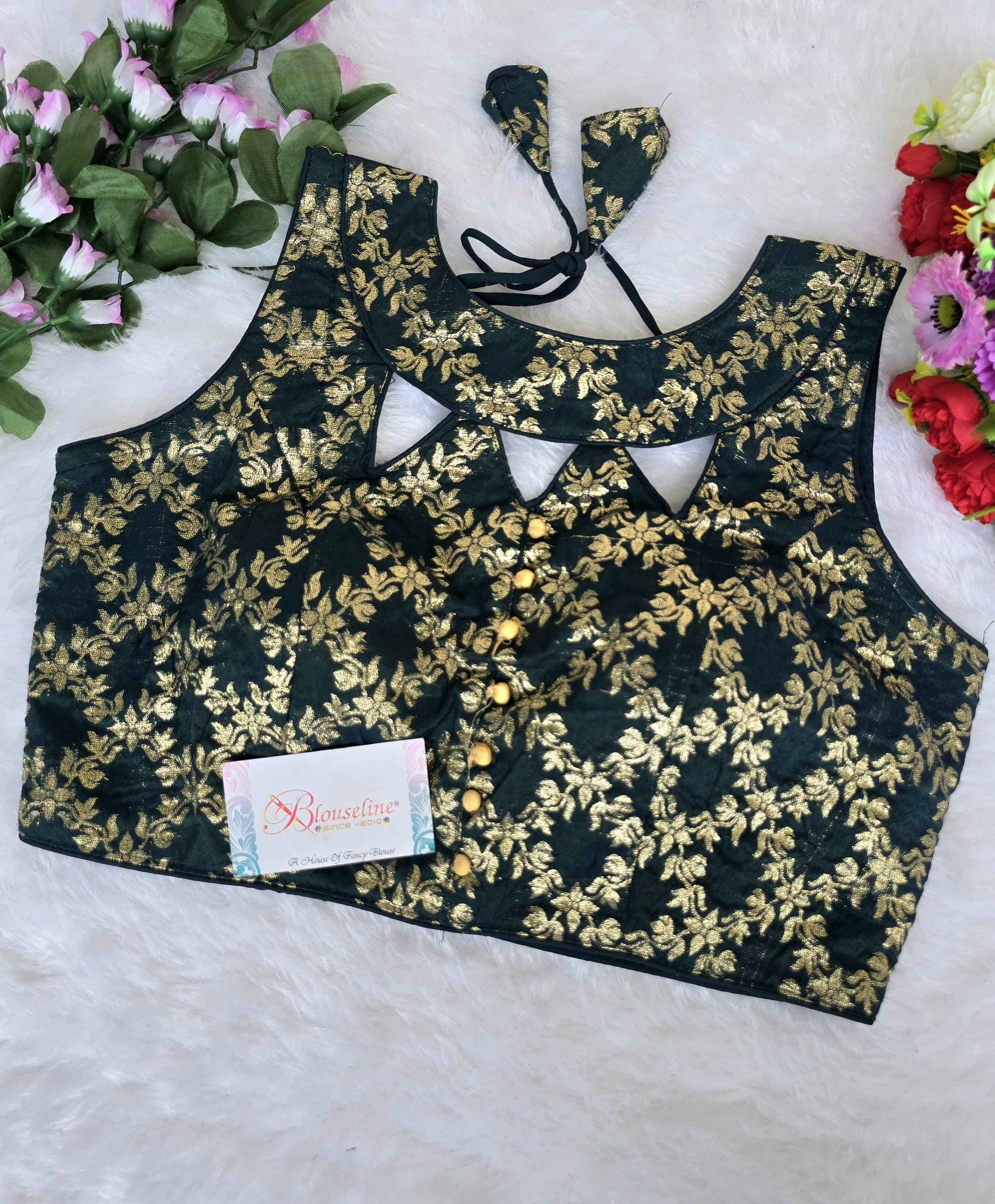 Jacquard Jari Embroidery Blouse Manufacturer in Surat | BlouseLine
