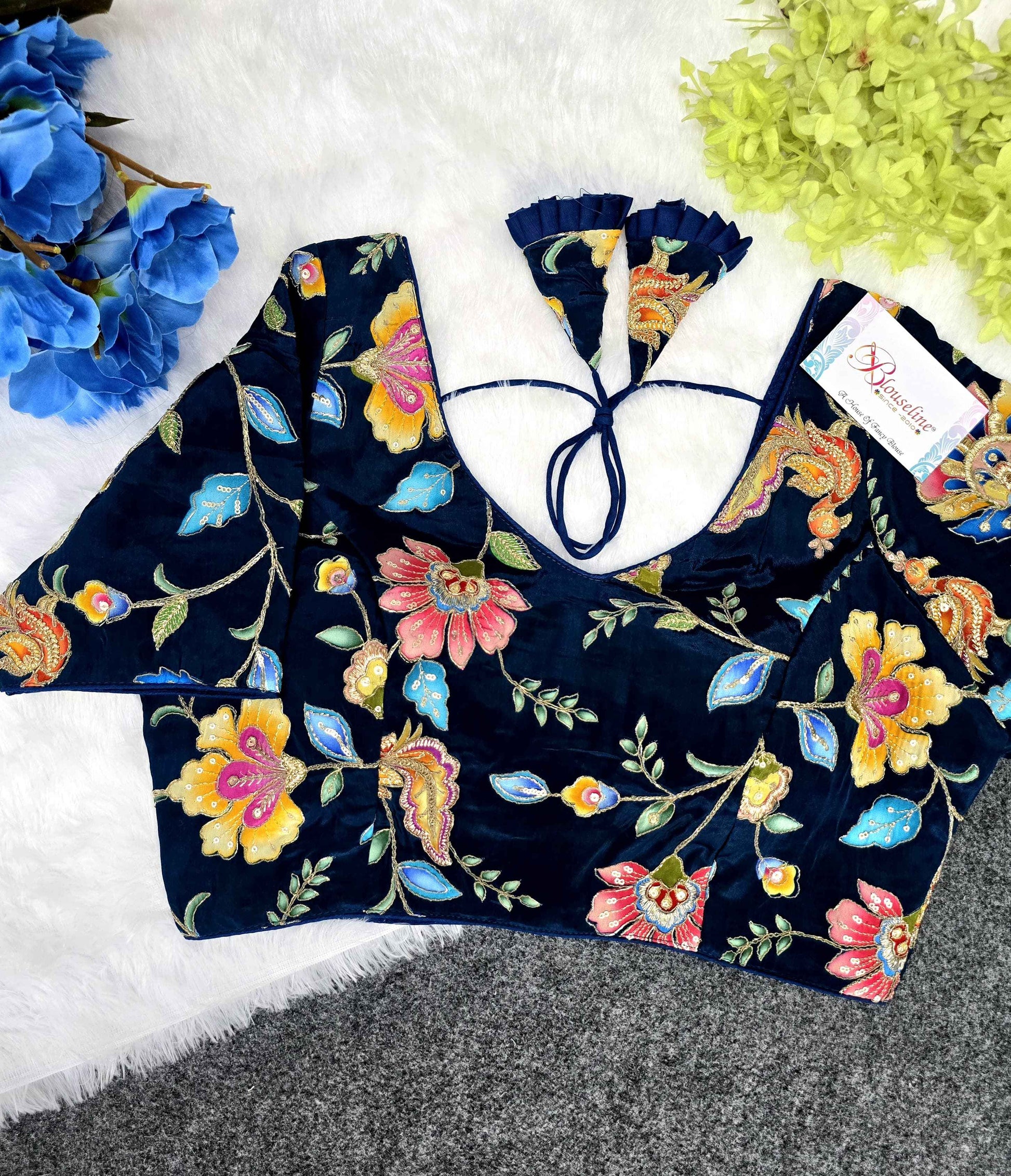 Latest Collection Crepe Viscose Position Print Blouse Manufacturer in Surat | BlouseLine
