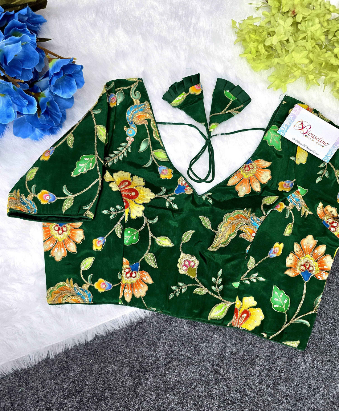 Latest Collection Crepe Viscose Position Print Blouse Manufacturer in Surat | BlouseLine