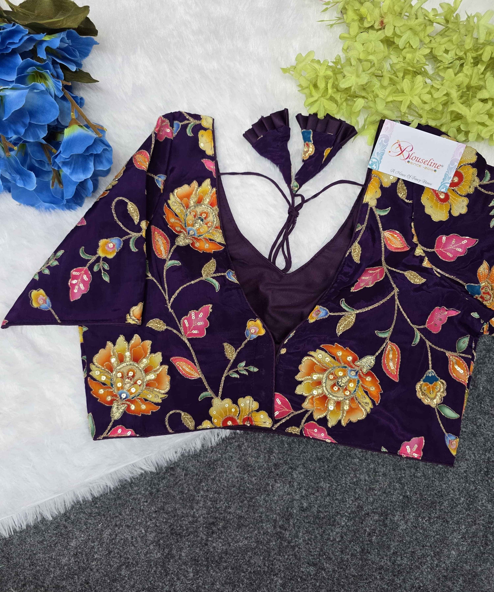 Latest Collection Crepe Viscose Position Print Blouse Manufacturer in Surat | BlouseLine