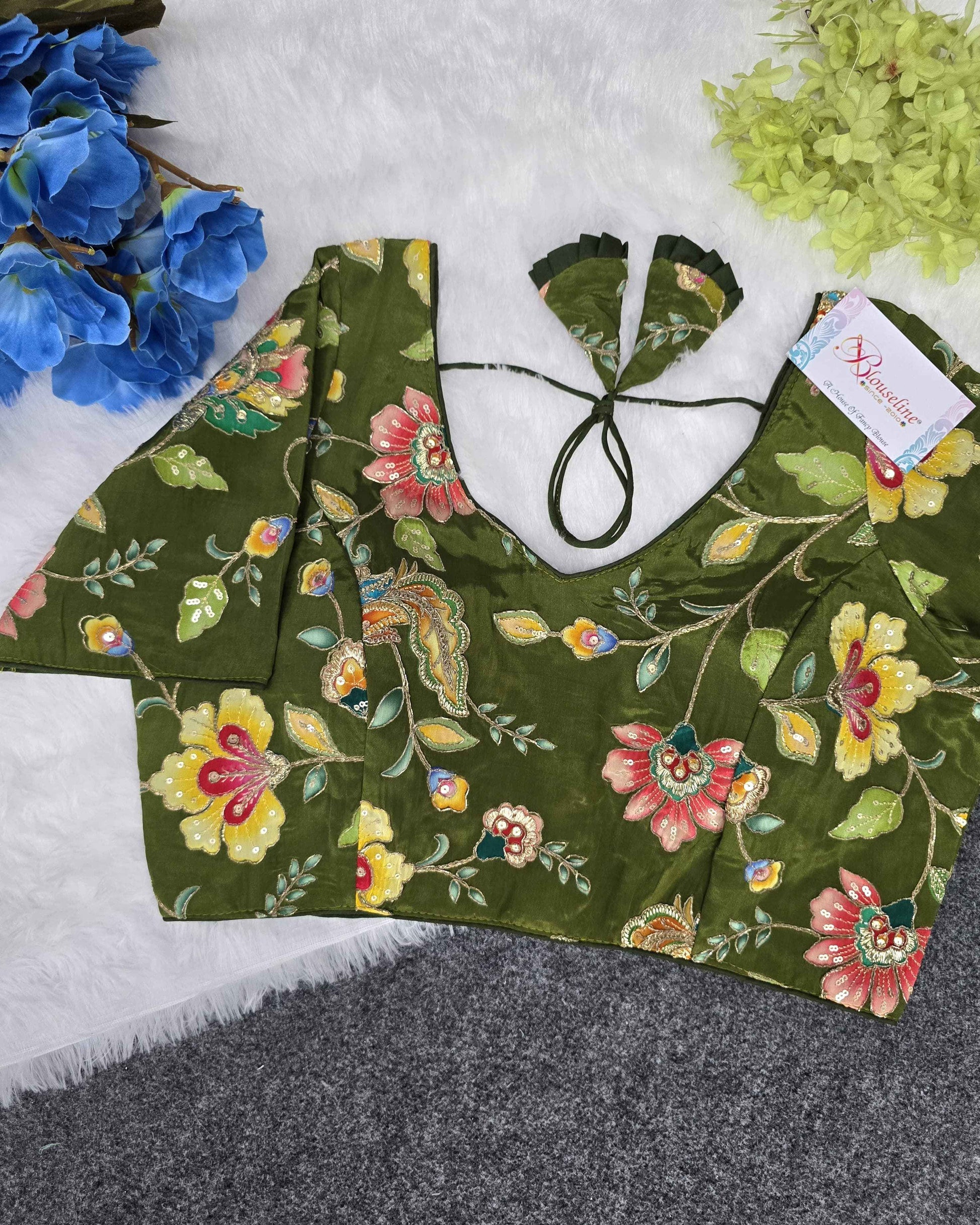 Latest Collection Crepe Viscose Position Print Blouse Manufacturer in Surat | BlouseLine
