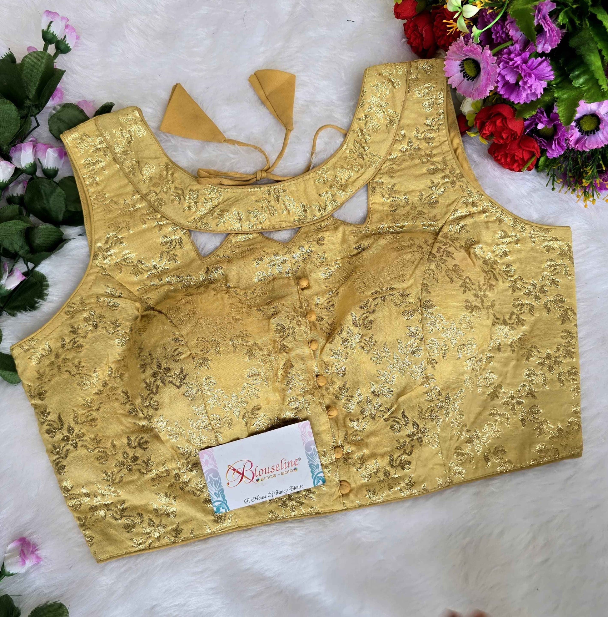 Jacquard Jari Embroidery Blouse Manufacturer in Surat | BlouseLine