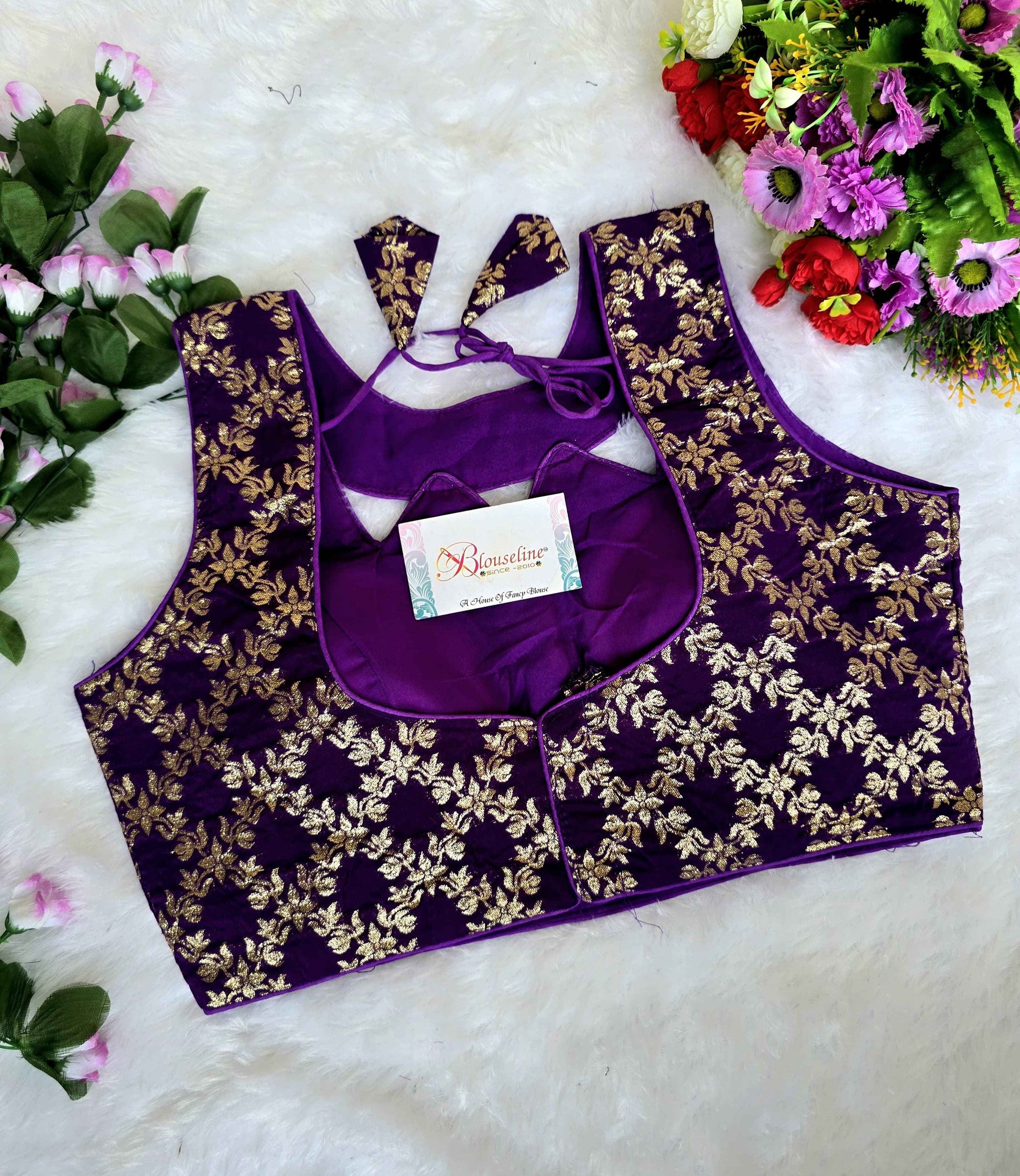Jacquard Jari Embroidery Blouse Manufacturer in Surat | BlouseLine