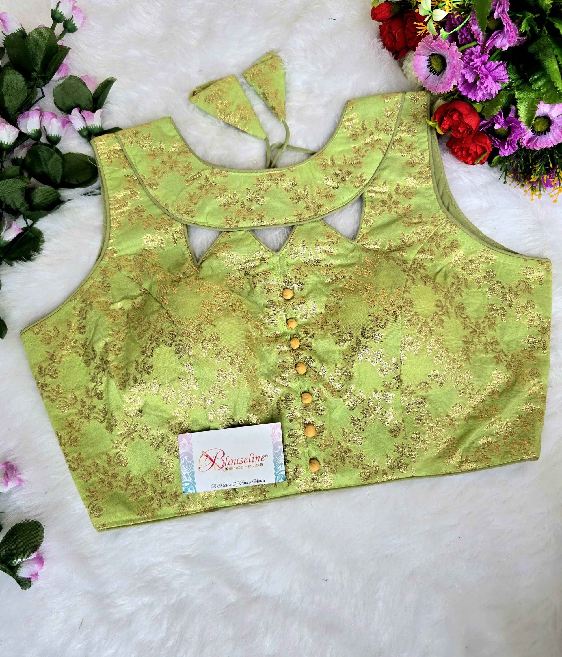 Jacquard Jari Embroidery Blouse Manufacturer in Surat | BlouseLine