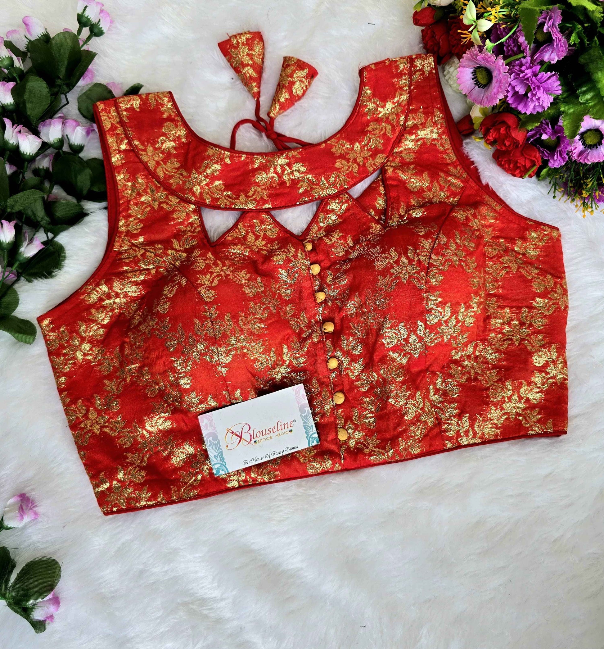 Jacquard Jari Embroidery Blouse Manufacturer in Surat | BlouseLine