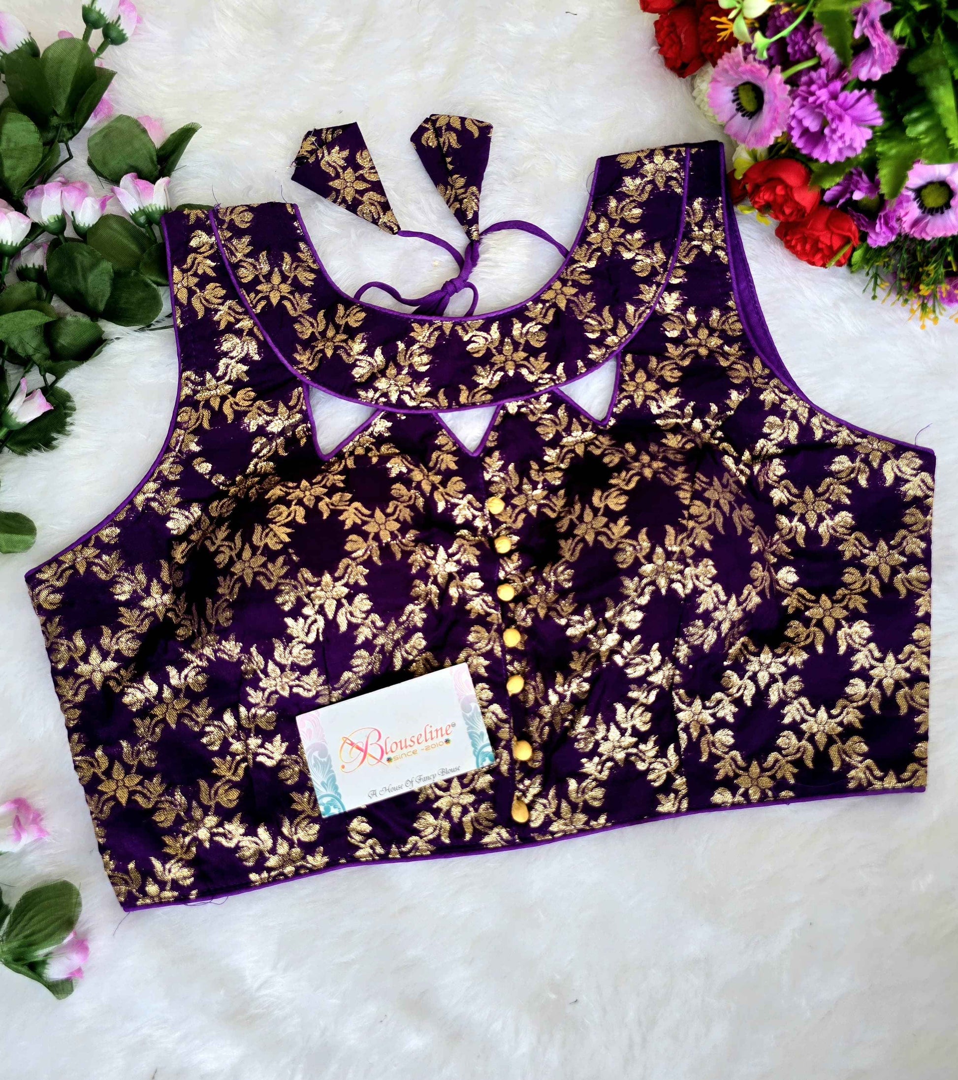 Jacquard Jari Embroidery Blouse Manufacturer in Surat | BlouseLine