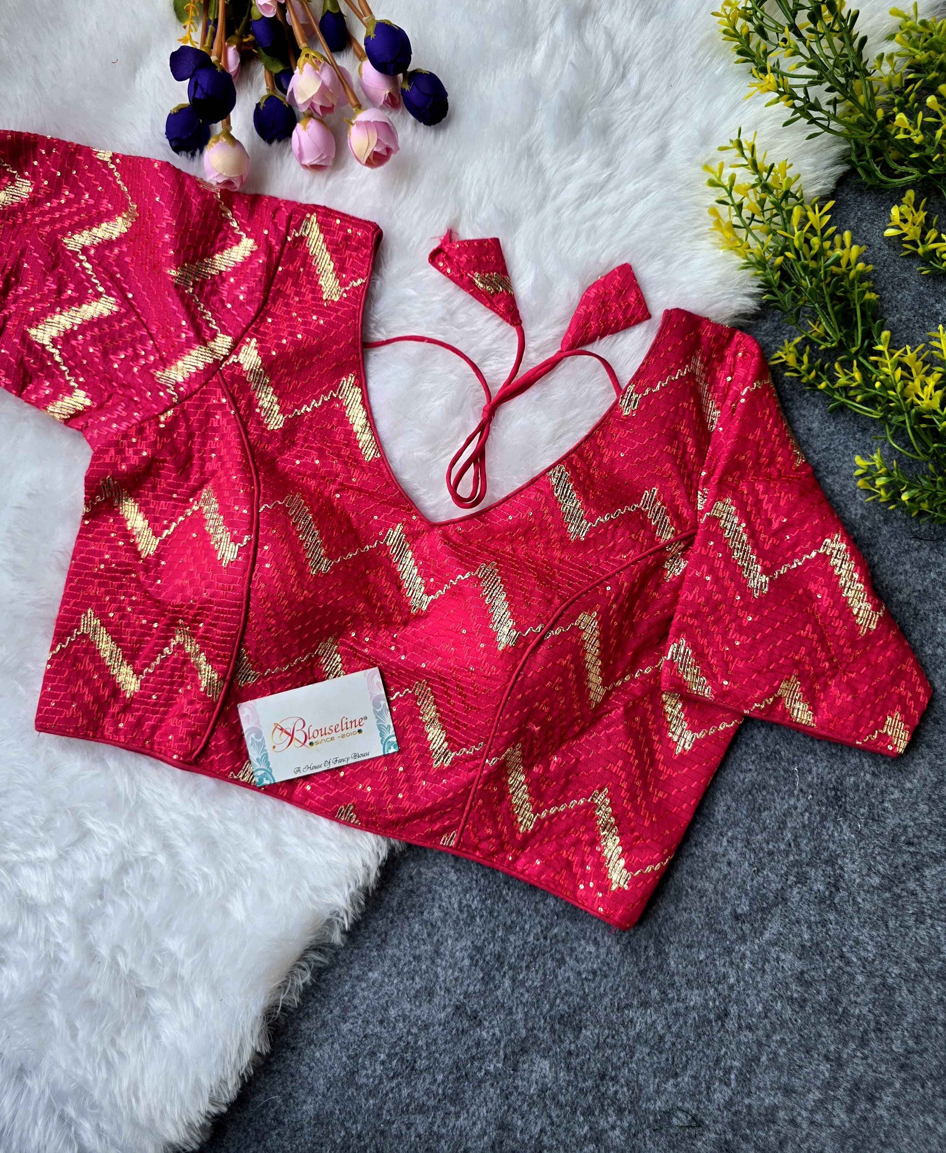 Gota Patti Embroidery Blouse Manufacturer in Surat – BlouseLine