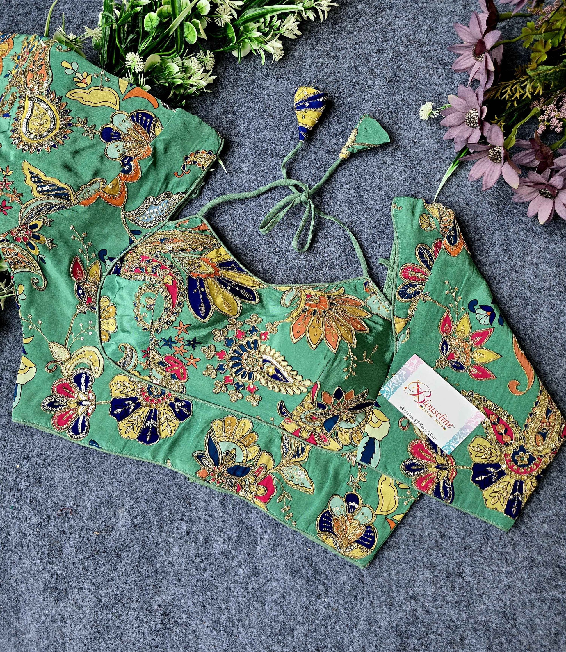 Best Crepe Viscose Position Print Blouse Collection in Gujarat | BlouseLine