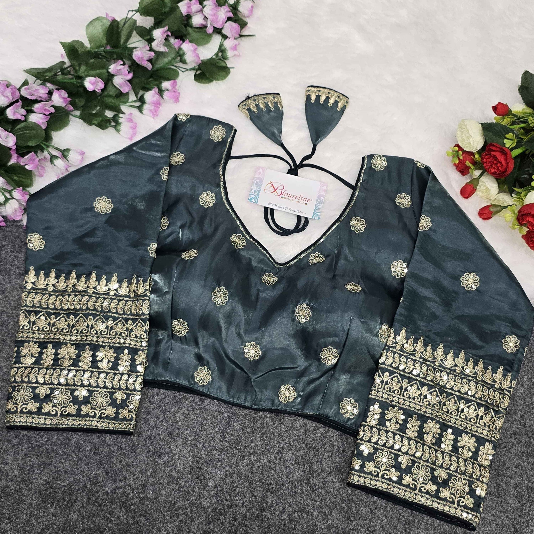 Jimmy Choo Embroidery Blouse Manufacturer in Surat – BlouseLine