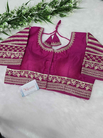 Jari Work Embroidery Blouse Manufacturer in Surat – BlouseLine