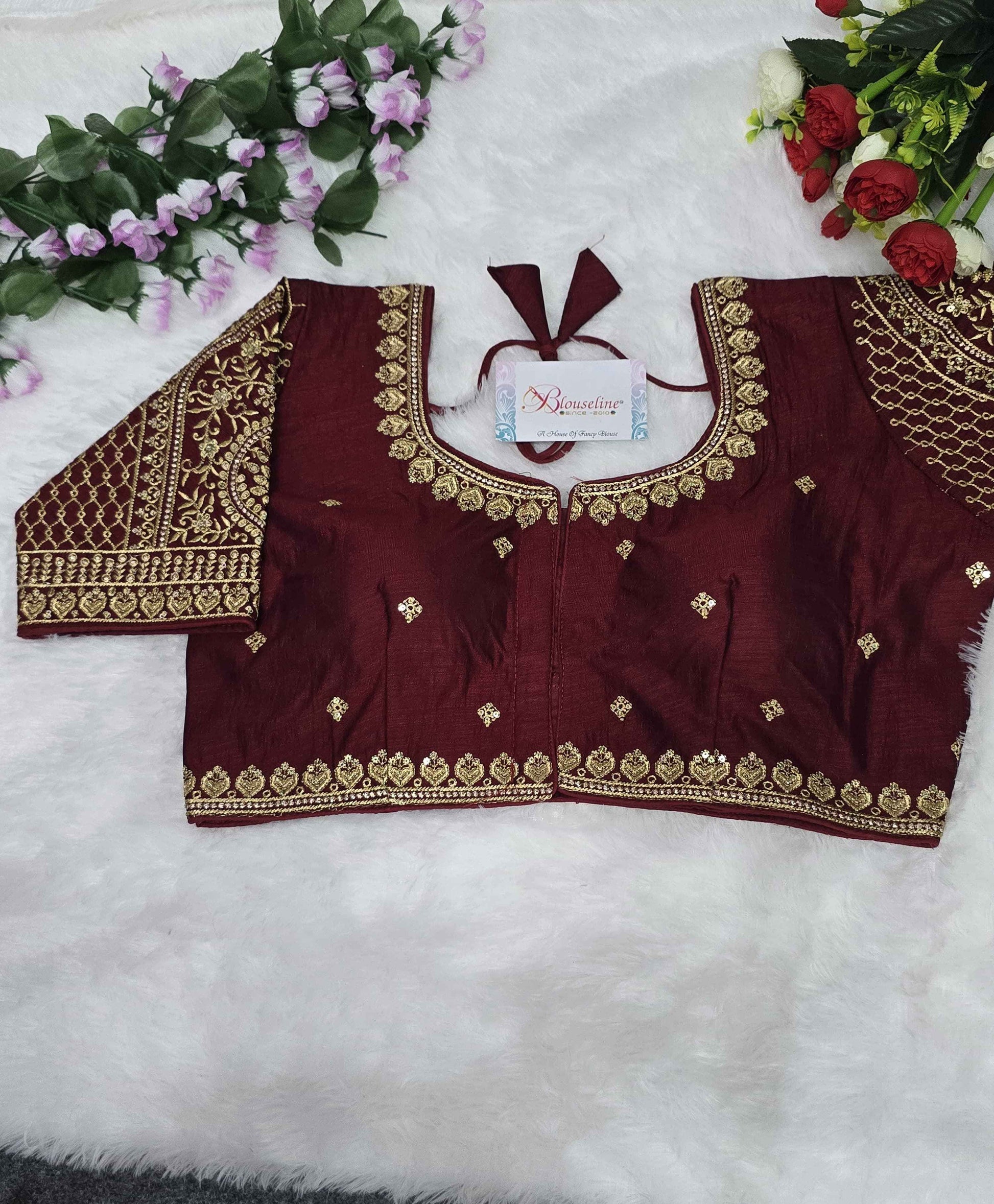 Vichitra Embroidery Blouse Manufacturer in Surat – BlouseLine