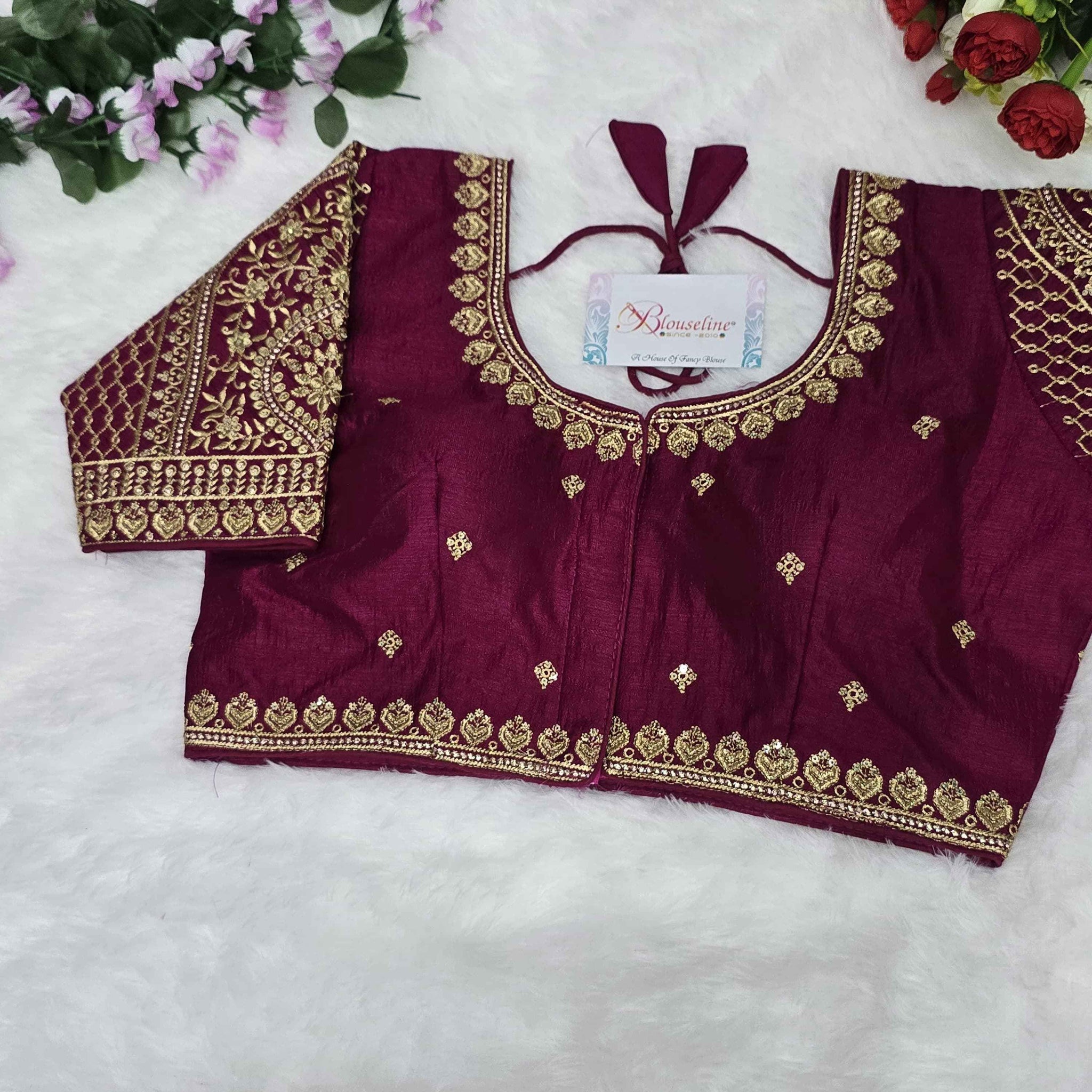 Vichitra Embroidery Blouse Manufacturer in Surat – BlouseLine