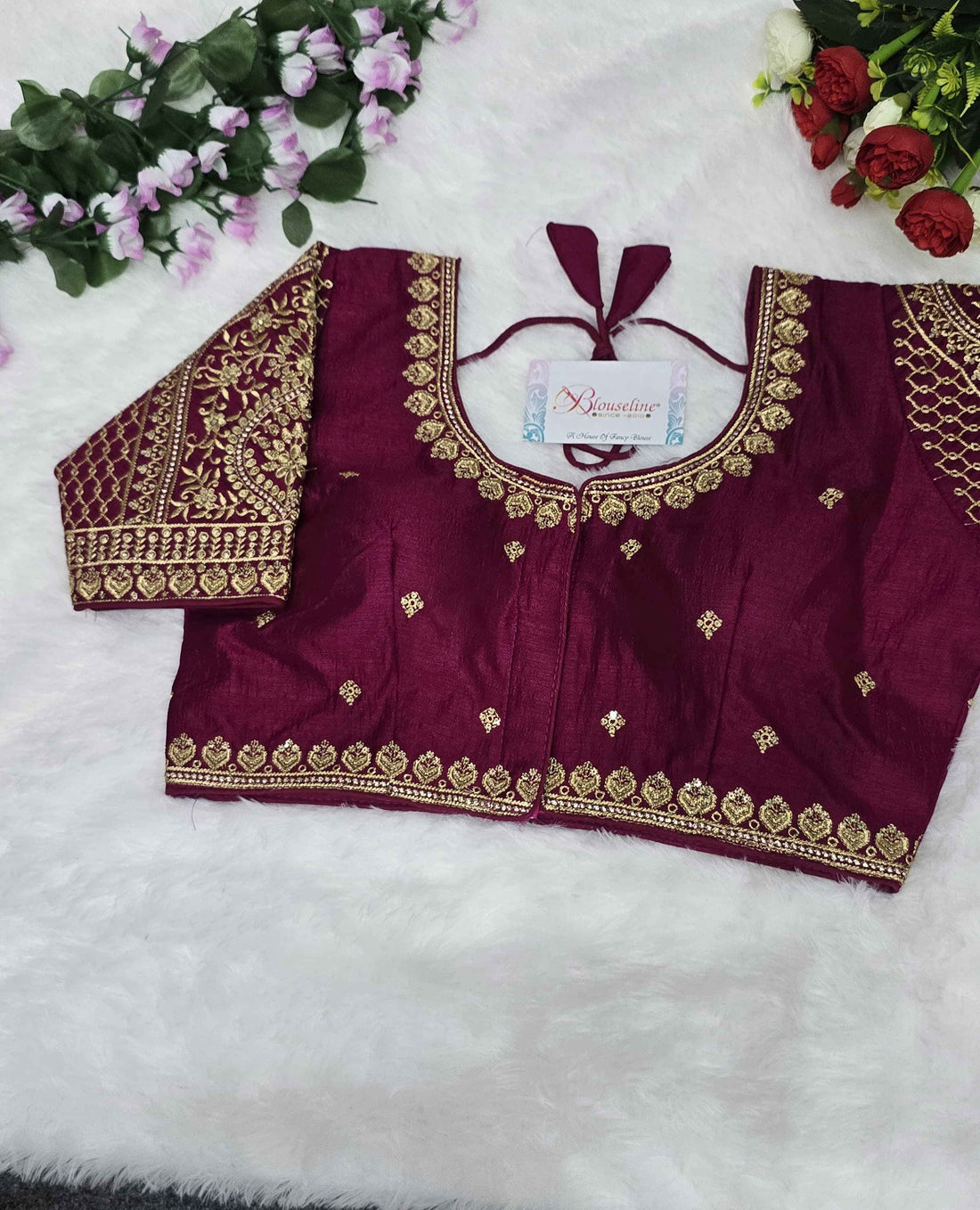 Vichitra Embroidery Blouse Manufacturer in Surat – BlouseLine