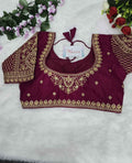 Vichitra Embroidery Blouse Manufacturer in Surat – BlouseLine