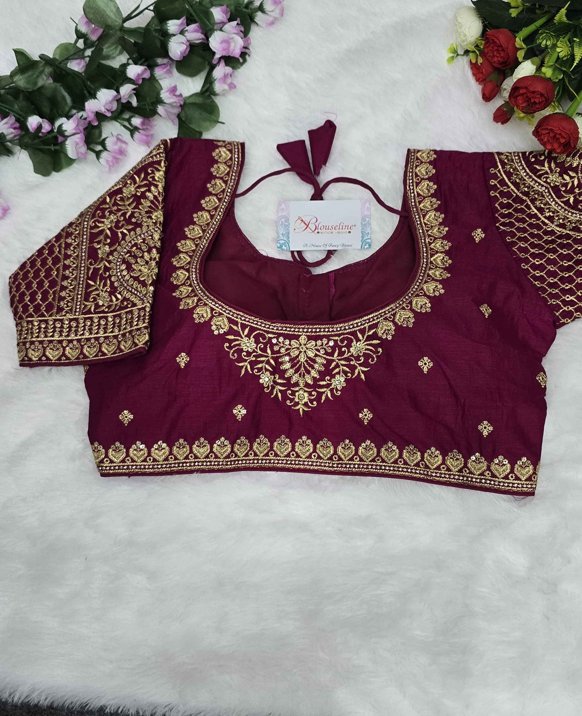 Vichitra Embroidery Blouse Manufacturer in Surat – BlouseLine