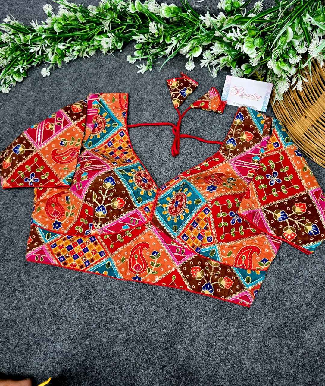 Crepe Viscose Position Print Blouse Suppliers in Surat | BlouseLine