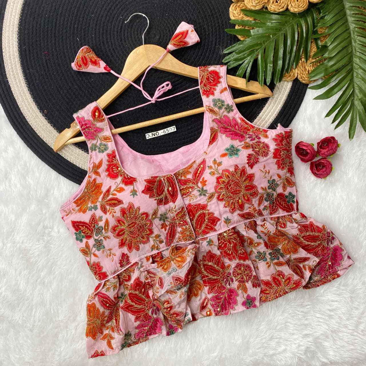 Fancy Crepe Viscose Position Print Blouse Wholesaler in India – BlouseLine BL 6507