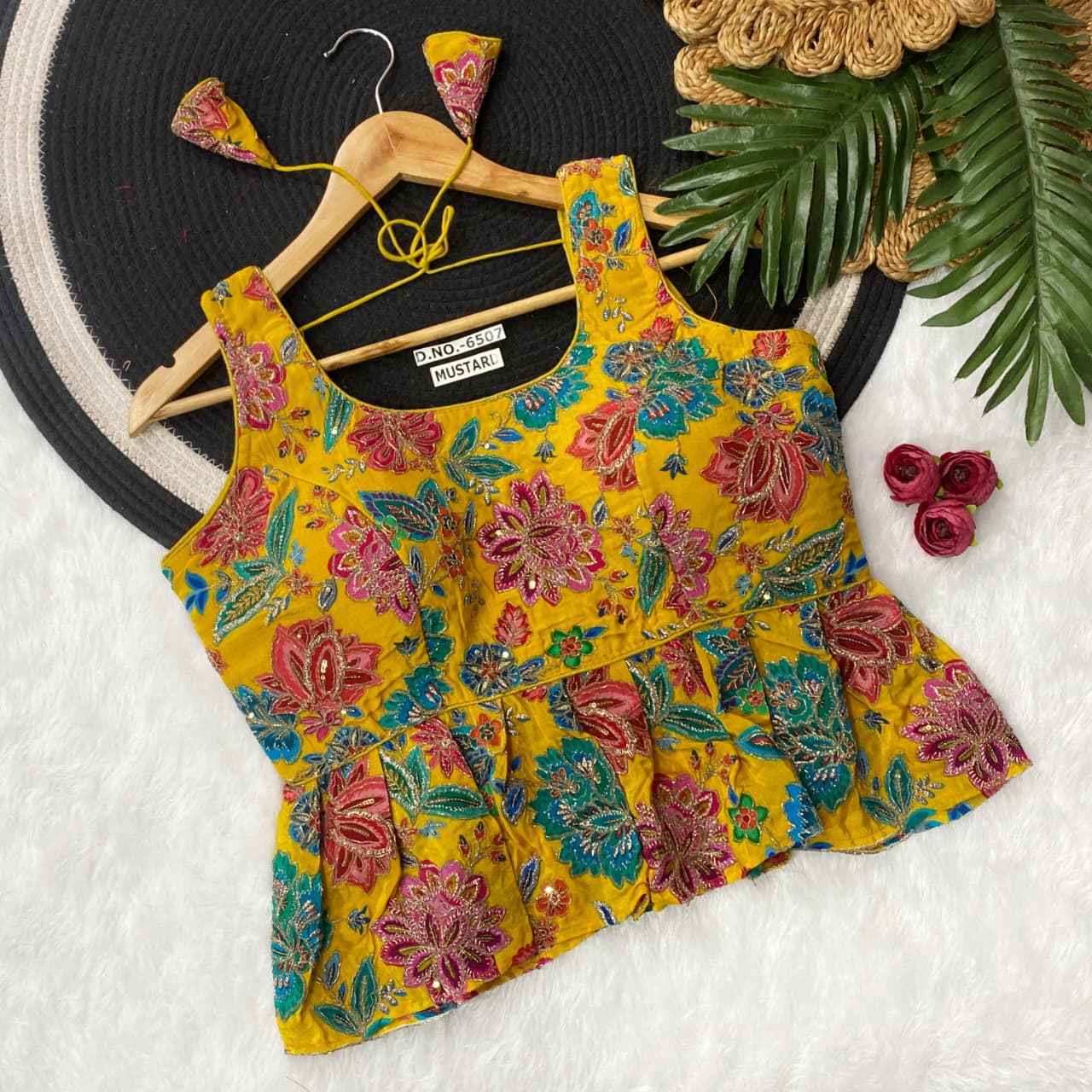 Fancy Crepe Viscose Position Print Blouse Wholesaler in India – BlouseLine BL 6507