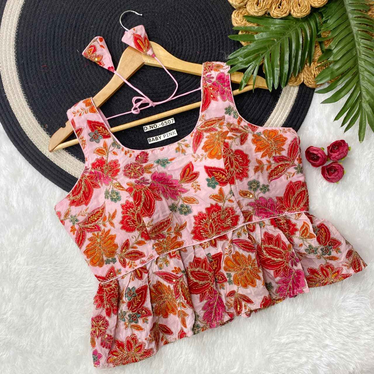 Fancy Crepe Viscose Position Print Blouse Wholesaler in India – BlouseLine BL 6507