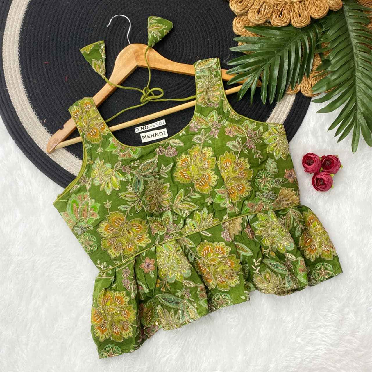 Fancy Crepe Viscose Position Print Blouse Wholesaler in India – BlouseLine BL 6507