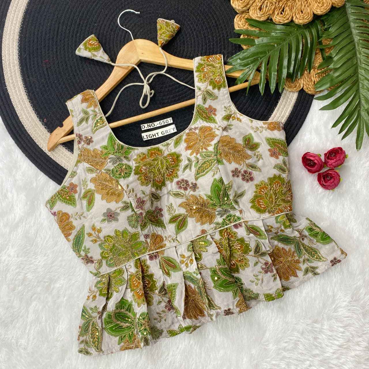 Fancy Crepe Viscose Position Print Blouse Wholesaler in India – BlouseLine BL 6507