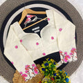 Latest Khadi Embroidery Blouse Wholesaler & Dealer in Surat – BlouseLine BL 6586
