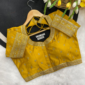 Slub Silk Embroidery Blouse for Bulk Buyers India – BlouseLine BL 6616