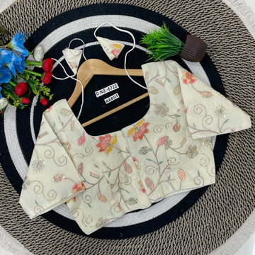 Readymade Khadi Cotton Classic Garden Vine & Petal Blouse - BL 6722