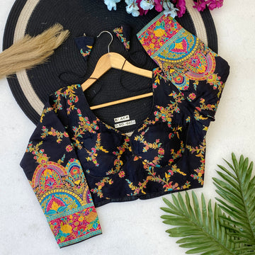Royal Meenakari Jacquard V-Neck Blouse | Sabyasachi Pattern - BL 6602