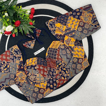 Ajrakh Cotton Print Masaba Pattern Blouse - BL 6691