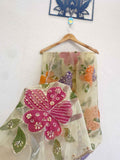 Buy Organza Dupatta Online – BlouseLine | Handprint & Embroidery Dupatta 2.50 Mtr