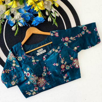 Sweetheart Neck Fendi Silk Blouse - BL 6566