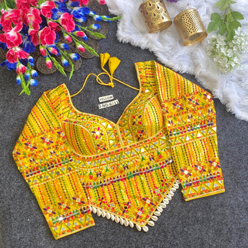 Navratri Long V-Cut Corset Full Sleeve Blouse - BL 6811