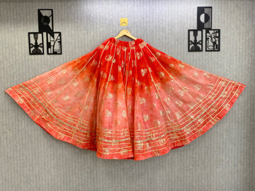 Marble Chiffon Ombre Shaded Navratri Lehenga - BL 6896