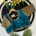 Peacock Motif Maggam Handwork Silk Saree Blouse - BL 6642