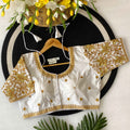 Fancy Maggam Handwork Silk Saree Blouse Designs - BL 6647