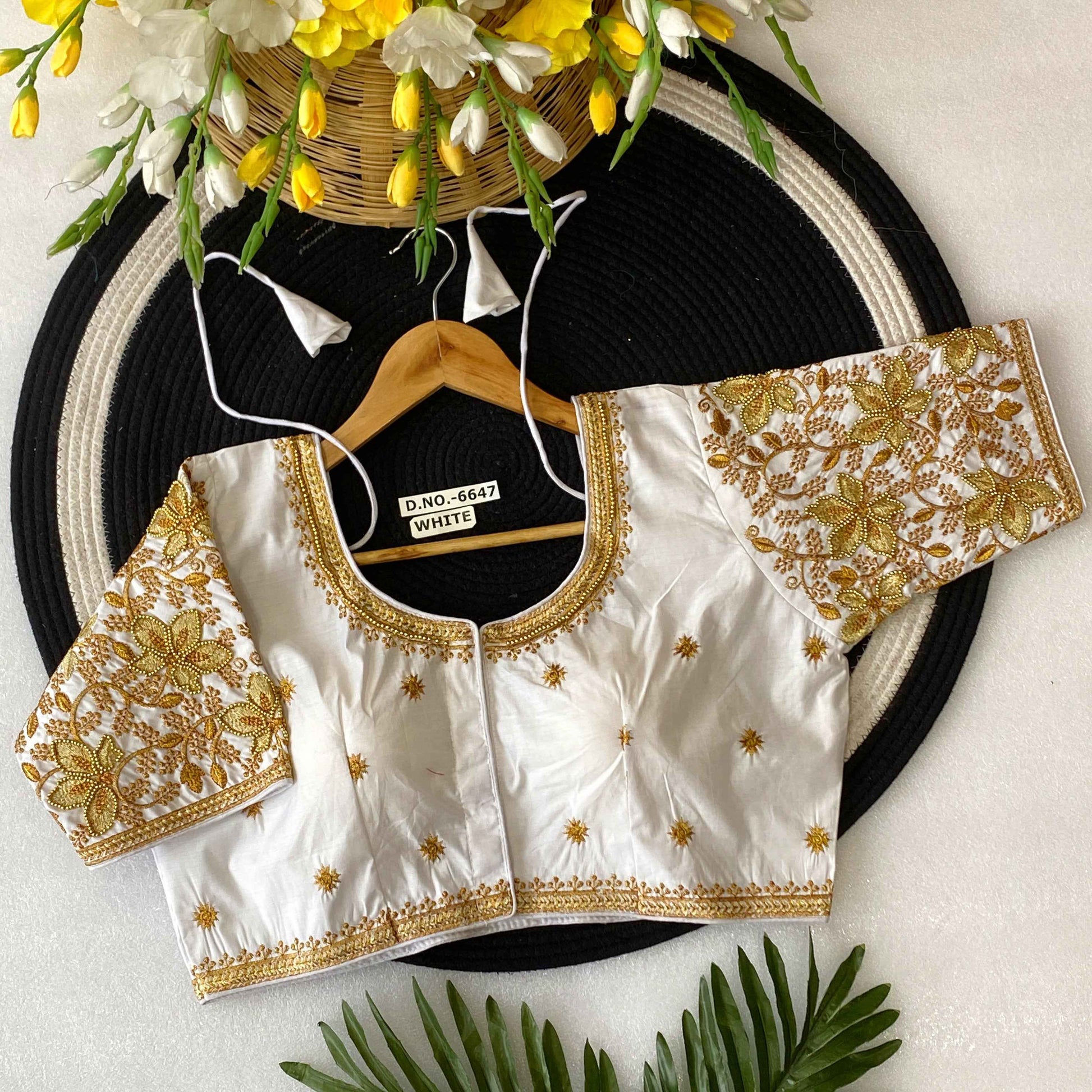 Fancy Maggam Handwork Silk Saree Blouse Designs - BL 6647