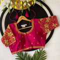 Fancy Maggam Handwork Silk Saree Blouse Designs - BL 6647