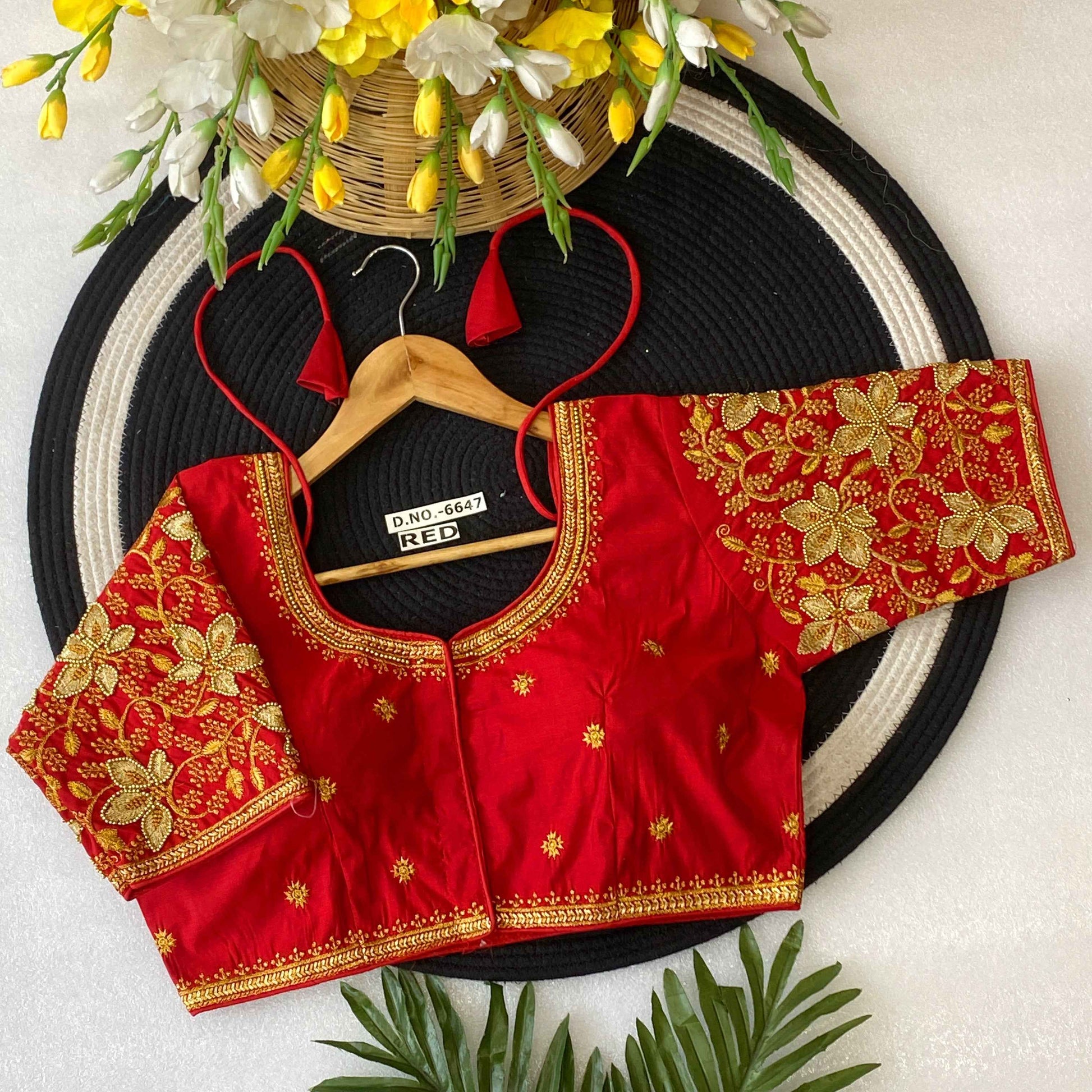 Fancy Maggam Handwork Silk Saree Blouse Designs - BL 6647