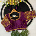 Fancy Maggam Handwork Silk Saree Blouse Designs - BL 6647