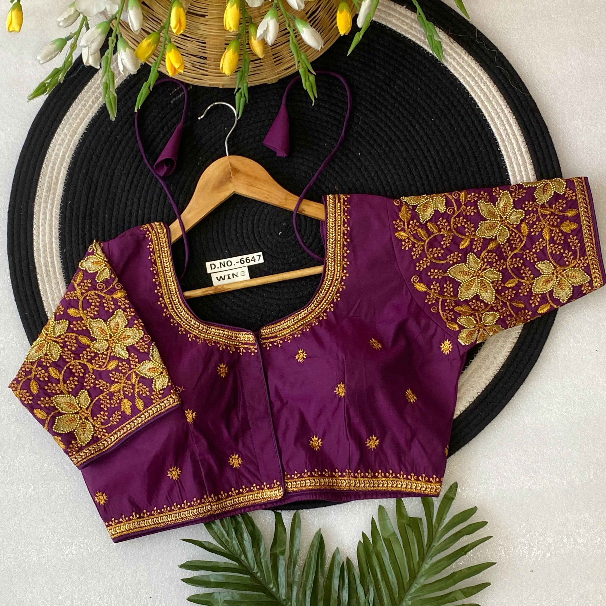 Fancy Maggam Handwork Silk Saree Blouse Designs - BL 6647