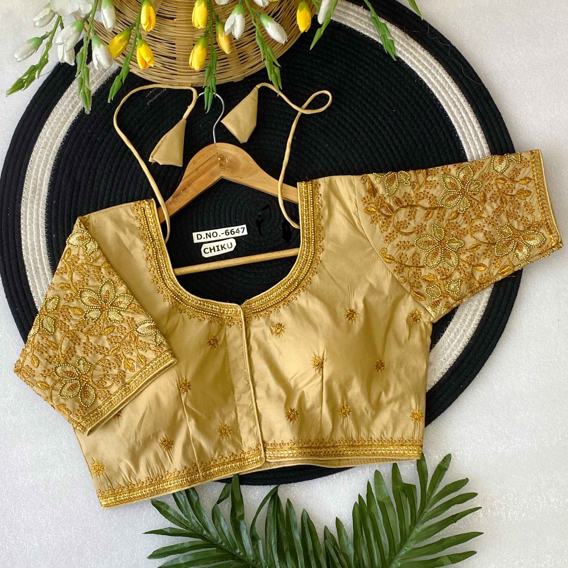 Fancy Maggam Handwork Silk Saree Blouse Designs - BL 6647