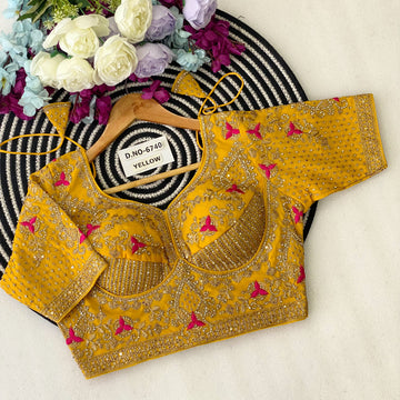 Diamond Work Fox Georgette Bridal Blouse - BL 6740