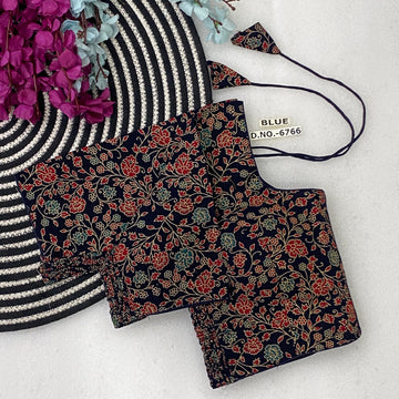 Ajrakh Cotton Two-Way Stretch Blouse - BL 6766