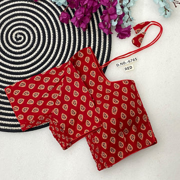 Ajrakh Cotton Both Side Smocked Blouse - BL 6765