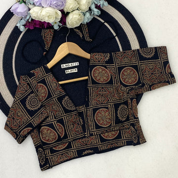 Ajrakh Cotton Double Side Elastic Stretchable - BL 6773